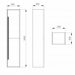 Пенал подвесной SANWERK Грета Air 35 цв. белый P MV0000322: 3