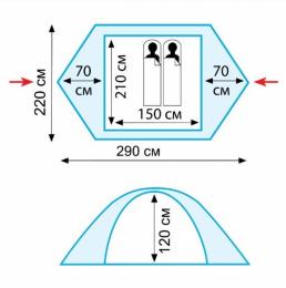 Палатка Tramp Nishe 2 v2 (TRT-053): 3