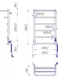 Полотенцесушитель электрический MARIO Hotel-І 800х530/240 (2.3.6203.11.P): 2