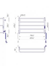 Полотенцесушитель электрический MARIO Люкс Сити-I 500х830/150 (2.3.6302.11.P): 2