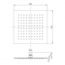 Верхий душ VOLLE 250х250 16008103: 2