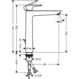 Смеситель для раковины HANSGROHE TALIS E 71716700: 2