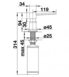 Дозатор жидкого мыла BLANCO LATO PVD Steel нержавеющая сталь 525809: 2