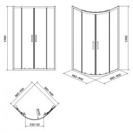 Душевая кабина CERSANIT ARTECO 90x90х195 S157-002: 2