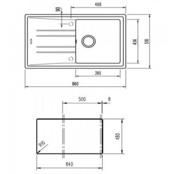 Мойка TEKA STONE 50 B-TG 1B 1D 115330019: 2