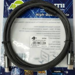 Кабель Atcom (AT23782) Premium HDMI-HDMI ver 2.1, 4К, 2м, Black, пакет: 3