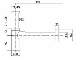 Сифон для умывальника PAFFONI Light ZACC240NO: 2