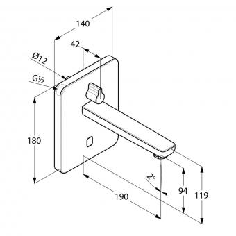 Смеситель электронный для умывальника KLUDI ZENTA 3850005: 2