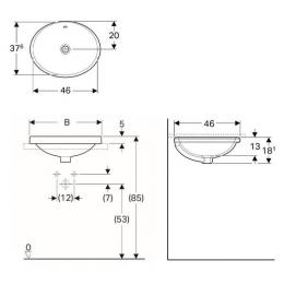 Умывальник GEBERIT VariForm 500.709.01.2: 2