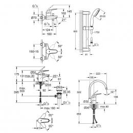 Набор GROHE RAPID 38722001 + унитаз + набор смесителей+гиг. набор Mega Bundle Euroeco 39117MB0: 5