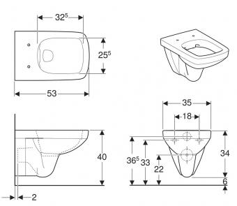 Унитаз подвесной Geberit Selnova Square 500.275.01.1: 2