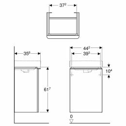 Шкафчик подвесной для умывальника Geberit Selnova Square 45 см 500.351.00.1: 3