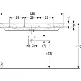 Умывальник GEBERIT Smyle Square 120 см 500.253.01.1: 3