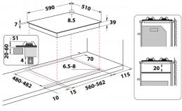 Варочная поверхность газовая WHIRLPOOL GMWL628IXLEE: 2