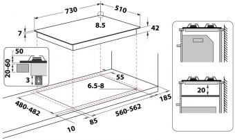 Варочная панель газовая WHIRLPOOL GMWL728IXL: 5