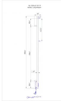 Полотенцесушитель электрический MARIO Рей Кубо-І 1500х30/130 TR (2.2.1203.16.Р): 2