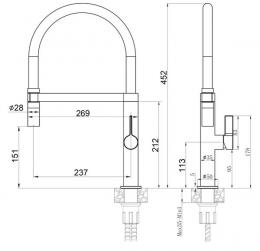 Смеситель для кухни FABIANO FKM 68P SS Nano Graphite 8232.401.1021: 2