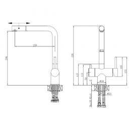 Смеситель для кухни FABIANO FKM 3116P SS Inox 8231.401.0766: 2