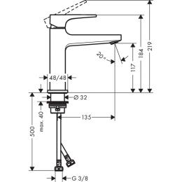 Смеситель для раковины HANSGROHE METROPOL шлифованный черный хром 32507340: 2