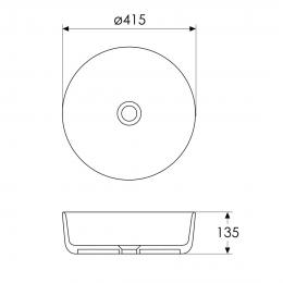 Умывальник накладной IMPRESE BLACK EDGE 415х415 i11094: 2