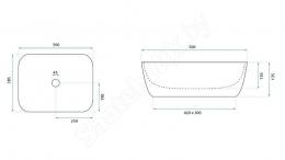 Умывальник отдельностоящий REA FREJA BIANCO 51х39.5 REA-U5678: 3