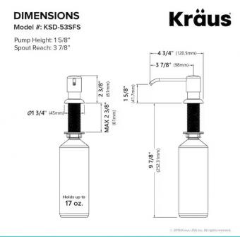 Дозатор жидкого мыла KRAUS KSD-53BB: 2