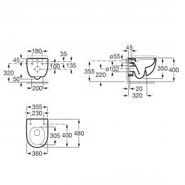 Комплект инсталляция GROHE RAPID 3877201 + унитаз ROCA MERIDIAN Rimless с сид. sli soft A34H242000: 3