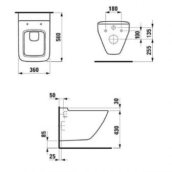 Унитаз подвесной LAUFEN PALACE Rimless с сиденьем Soft-Close H8667000000001: 2