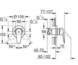 Гигиенический душ для биде GROHE Bauedge UA28343001: 2