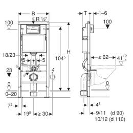 Комплект инсталляции GEBERIT DUOFIX Basic 458.103.00.1 + унитаз ROCA GAP Rimless A34H470000: 2