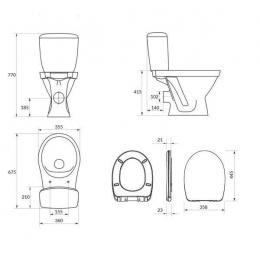 Унитаз компакт CERSANIT CERSANIA SIMPLE ON 011 с сиденьем Soft K119-003: 2