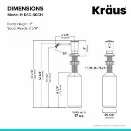 Дозатор жидкого мыла KRAUS KSD-80CH: 3