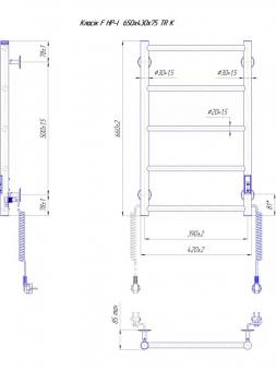 Полотенцесушитель электрический MARIO Классик F НР-І  650х430/75 (2.3.0700.10.Р): 2