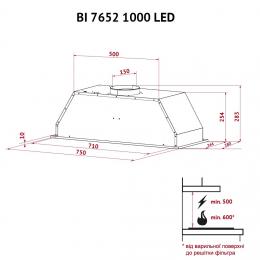 Вытяжка PERFELLI BI 7652 BL 1000 LED: 3