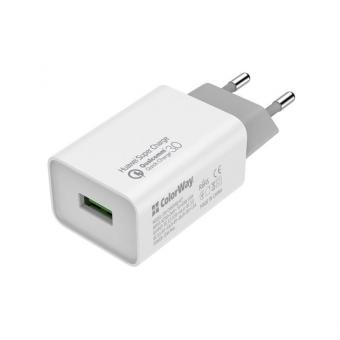 Сетевое зарядное устройство ColorWay QC3.0 (1USBx4A) White (CW-CHS014Q-WT): 1