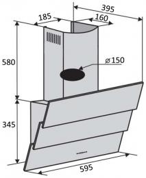 Вытяжка Ventolux WELLA 60 BK (1000) TRC: 6