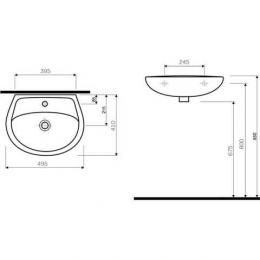 Умывальник KOLO IDOL 50см M1115000U: 2
