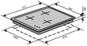 Варочная поверхность газовая VENTOLUX HG430-B3 S (WH): 6