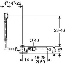 Сифон для ванны с кнопкой PushControl GEBERIT 150.755.21.6: 2