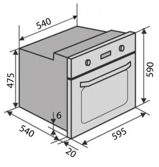 Духовой шкаф газовый VENTOLUX MILANO ESG (BK): 5