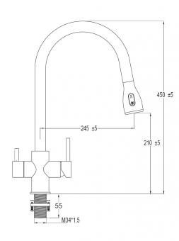 Смеситель для кухни FABIANO FKM 3122 Inox 8231.403.1151: 4