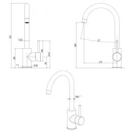 Смеситель для кухни FABIANO FKM 41 SS Inox 8232.401.0499: 2