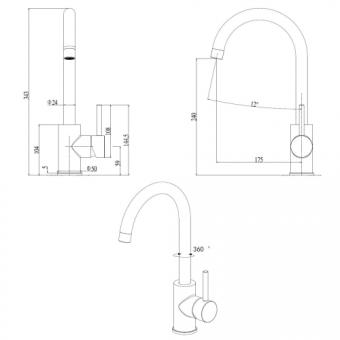 Смеситель для кухни FABIANO FKM 41 SS Inox 8232.401.0499: 2