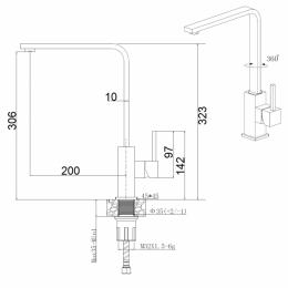 Смеситель для кухни FABIANO FKM 52 SS Antracit 8232.401.0657: 2