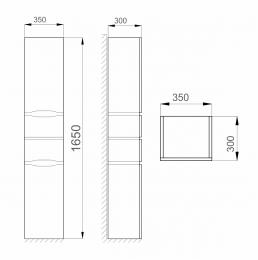 Пенал подвесной SANWERK Алесса Air 35 венге правый MV0000137: 3