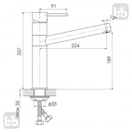 Смеситель для кухни IMPRESE PIVOT LSS f03408502LS: 2