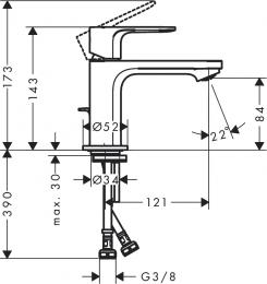 Смеситель для раковины HANSGROHE REBRIS S 72513670: 2