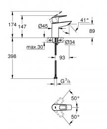 Смеситель для раковины GROHE Bau Loop 23337001: 2