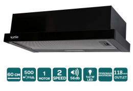 Вытяжка VENTOLUX GARDA 60 BK (500) LED: 2