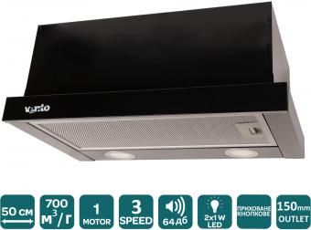 Вытяжка VENTOLUX GARDA 50 BK (700) LED: 2